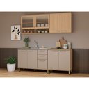 Ver imagem 1 de Cozinha Compacta 100 Mdf 4 Peças Vidro Canelado 200cm Duna Luciane Móveis