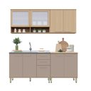 Ver imagem 2 de Cozinha Compacta 100 Mdf 4 Peças Vidro Canelado 200cm Duna Luciane Móveis