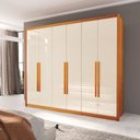 Ver imagem 1 de Guarda Roupa Casal Luca 6 Portas de Bater 6 Gavetas MDF Naturale-Off Bom Pastor Móveis 274cm