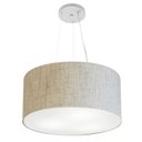Ver imagem 1 de Lustre Pendente Cilíndrico Vivare Md-4186 Cúpula em Tecido 45x25cm - Bivolt - Rustico Bege - Bivolt