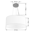 Ver imagem 2 de Lustre Pendente Cilíndrico Vivare Md-4186 Cúpula em Tecido 45x25cm - Bivolt - Rustico Bege - Bivolt