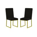 Ver imagem 1 de Kit 2 Cadeiras Estofadas Base de Ferro para Mesa de Jantar Cor:preto