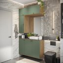 Ver imagem 1 de Conjunto para Banheiro Kappesberg Celeste 4 Peças Nogueira/verde 120cm