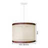Pendente Luminária Ravena Redonda Cor Palha Indiana Sintética Ratan Fio Branco 150cm D40 - 3