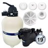 Kit Completo Para Piscina Filtro V-20 Bomba 1/3 Cv Veico Até 19 Mil Litros + Dispositivos - 1