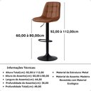 Ver imagem 7 de Kit 6 Banqueta Alta Elegance Estofada com Base Giratória e Regulagem de Altura - Marrom