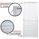 Ver imagem 3 de Porta Veneziana de Giro Esquerda Alumínio Branco | Linha Fortline | Atlântica A=2,10m x L=0,76m