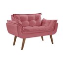 Ver imagem 1 de Poltrona Namoradeira 2 Lugares Opalla Pé Palito Rosa