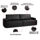Ver imagem 3 de Sofá 3 Lugares 196cm Living Sala de Estar Afonso Sintético Pu K01 - D'rossi