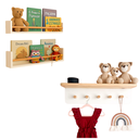 Ver imagem 1 de Kit Cabideiro +2 Prateleiras Infantil 50cm Pinus Montessori