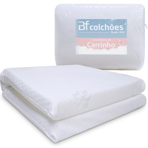 Colchonete para Carrinho de Bebê Moisés Infantil Baby Antialérgico Impermeável 29x73x4cm BF Colchões