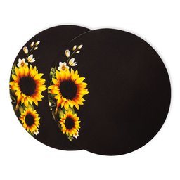 Kit Mesa Posta Sousplat 4 Lugares 12 Pçs Micropercal 200 Fios Girassol Amarelo (Capa+Guardanapo+ - 2