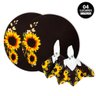 Kit Mesa Posta Sousplat 4 Lugares 12 Pçs Micropercal 200 Fios Girassol Amarelo (Capa+Guardanapo+ - 1