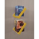 Ver imagem 1 de Prateleira Porta Livros Suporte Estante Nicho Decorativo Parede 2 Peças Amarelo Laca