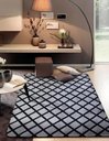 Ver imagem 2 de Tapete Flannel Sala Quarto Luxo Macio 2,00x1,40 preto branco