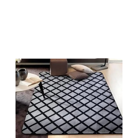 Tapete Flannel Sala Quarto Luxo Macio 2,00x1,40 preto branco