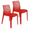 Kit 2 Cadeiras Gruvyer Estrutura em Polipropileno Fratini Vermelho Vermelho - 1