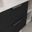 Ver imagem 2 de Gabinete Banheiro Volcano 80cm (armário + Cuba + Espelheira + Tampo Vidro) Branco / Preto