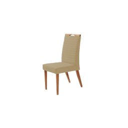 Mesa De Jantar Cone Base Mel + 4 Cadeiras Beatriz Bege - Tampo Redondo Com Vidro 90 cm Off White - 2