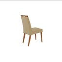 Ver imagem 3 de Mesa De Jantar Cone Base Mel + 4 Cadeiras Beatriz Bege - Tampo Redondo Com Vidro 90 cm Off White