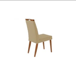 Mesa De Jantar Cone Base Mel + 4 Cadeiras Beatriz Bege - Tampo Redondo Com Vidro 90 cm Off White - 3