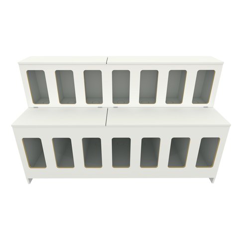 Expositor de Ração Pet Box 14 Divisões + Mesa P/ Balança Vetorial Móveis