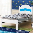 Ver imagem 4 de Cama Solteiro Iris Branco e Azul Branco com Colchão