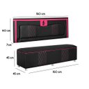 Ver imagem 4 de Kit Quarto Gamer Baú e Painel Fighter Usb 160cm Cama Queen:preto e Pink