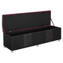 Ver imagem 6 de Kit Quarto Gamer Baú e Painel Fighter Usb 160cm Cama Queen:preto e Pink