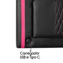 Ver imagem 5 de Kit Quarto Gamer Baú e Painel Fighter Usb 160cm Cama Queen:preto e Pink