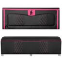 Ver imagem 1 de Kit Quarto Gamer Baú e Painel Fighter Usb 160cm Cama Queen:preto e Pink