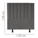 Ver imagem 3 de Cabeceira Estofada Líbia 140CM Casal Suede Cinza Escuro - D A DECOR