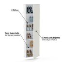 Ver imagem 3 de Sapateira Compacta com Espelho e 5 Prateleiras para 12 Pares Itabuna - Branco