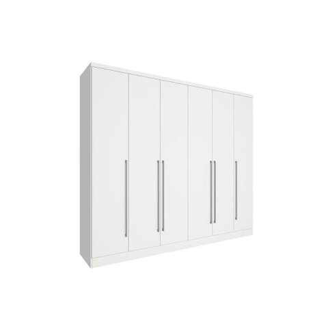 Guarda Roupa 6 Portas Sevilla c/ 6 Portas e 8 Gavetas Branco/Neve - TCIL Móveis