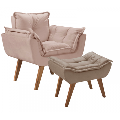 Kit Poltrona Opalla Com Puff Moveis D Salla Cappuccino