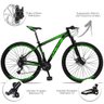 Bicicleta Drais 21V Freio Hidráulico 100MM Suspensão Preto/Verde 15" - 227 - 2