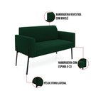 Ver imagem 3 de Sofá 2 Lugares Namoradeira Pé Ferro Preto Marisa Bouclê Verde D03 - D’Rossi