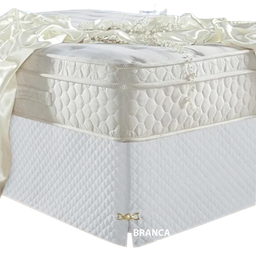 Saia Box Casal King Branca Matelassado Serve para Cama Baú - 1