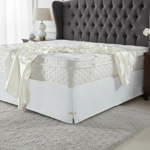 Saia Box Casal King Branca Matelassado Serve para Cama Baú