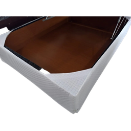 Saia Box Casal King Branca Matelassado Serve para Cama Baú - 5