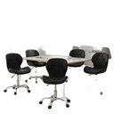 Ver imagem 3 de Conjunto 5 Cadeiras Office Eiffel Slim Giratória Ajustável Preta