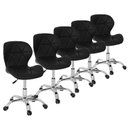 Ver imagem 2 de Conjunto 5 Cadeiras Office Eiffel Slim Giratória Ajustável Preta