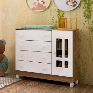Cômoda Infantil 1 Porta 4 Gavetas Ariel