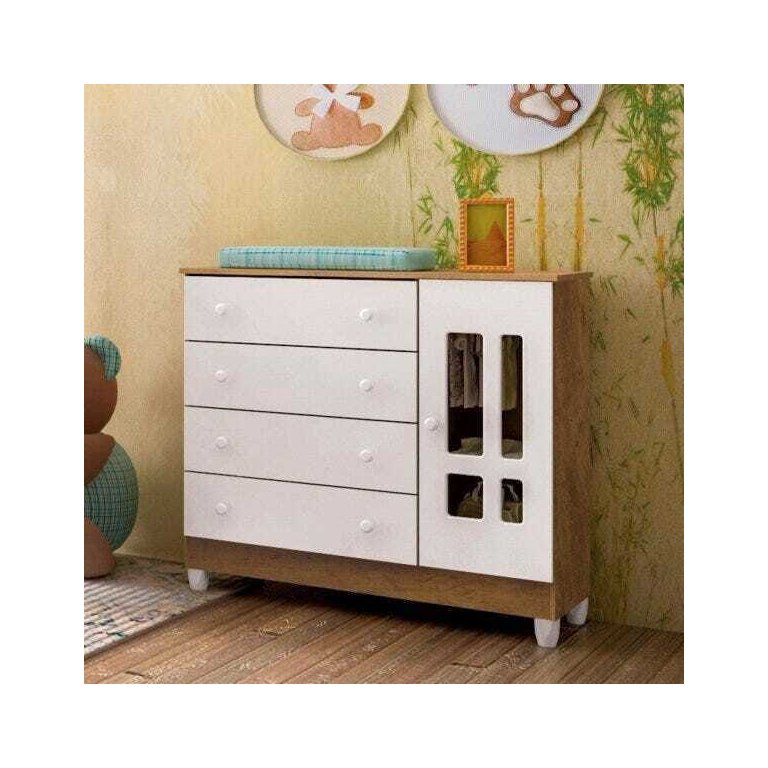Cômoda Infantil 1 Porta 4 Gavetas Ariel
