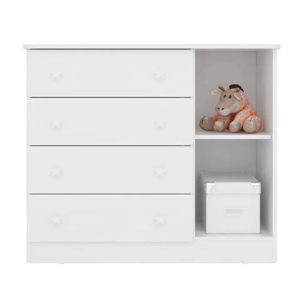 Guarda-roupa 3 Portas e Cômoda Doce Sonho Branco 26175x25615 Qmovi - 6