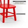 Cadeira Infantil Torneada em Madeira Uva Japão/tauari com Acabamento em Verniz - Vermelho - 3