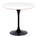 Ver imagem 1 de Mesa Saarinen Redonda Fórmica Branca 100cm - Base Preta