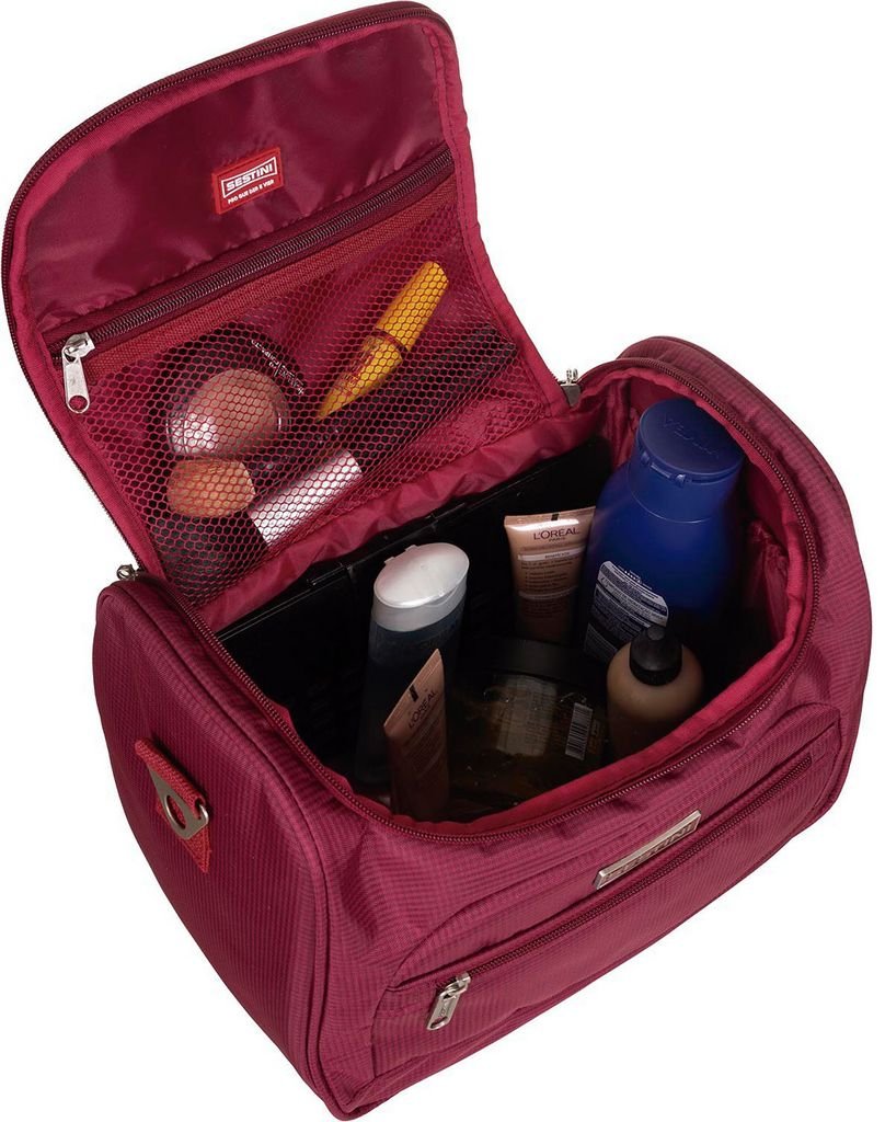 Maleta Frasqueira Viagem Transversal Impermeável Necessaire Pequena Mão Viagem Tiracolo Alça - Verme - 4
