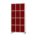 Ver imagem 1 de Armário Roupeiro de Aço para Vestiário 12 Portas Locker Vermelho com Chave
