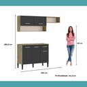 Ver mais imagens de Armário Cozinha Compacta Arizona Tiny Carraro - Carvalho/preto